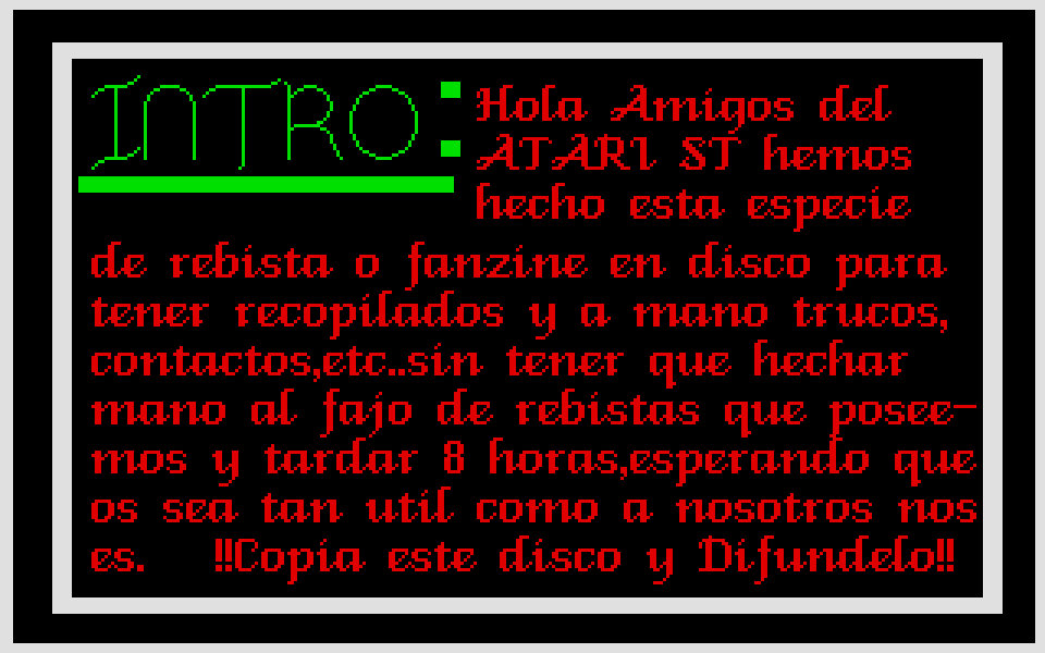 Fanzine Disco atari screenshot